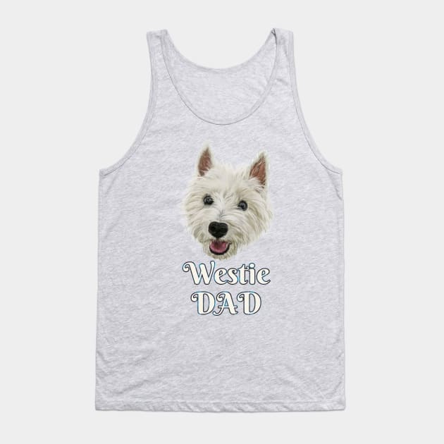 Mens Westie Dad Smiling West Highland Terrier Tank Top by brodyquixote